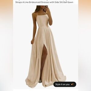 Elegant Cream Maxi Dress with Slit